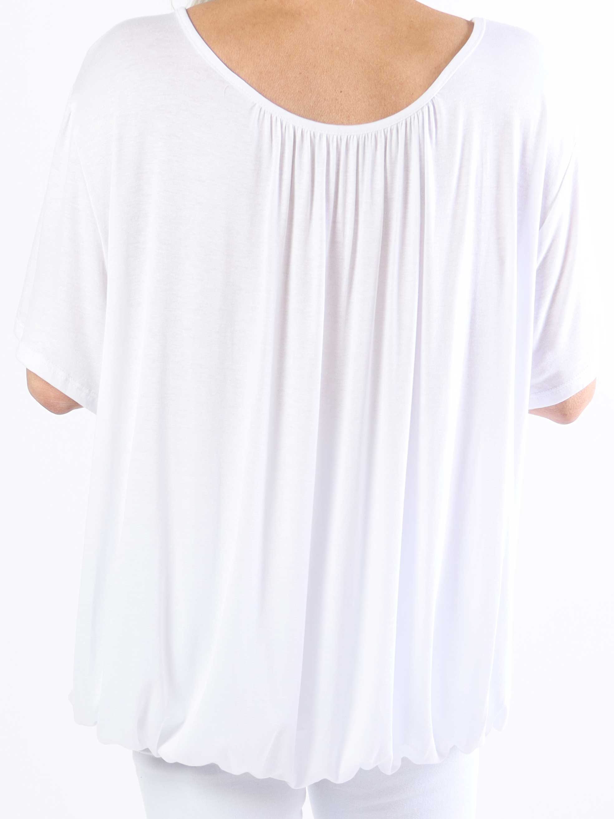 Miracle t-shirt - Basis t-shirt i plus size med elastik forneden (bestseller)